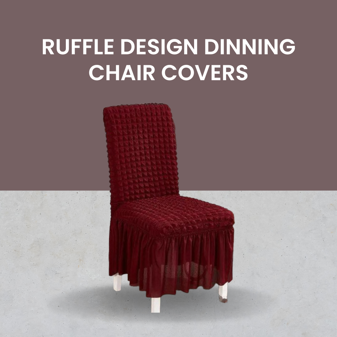 Ruffle Design Dinning Chair Covers