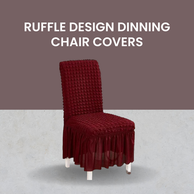 Ruffle Design Dinning Chair Covers