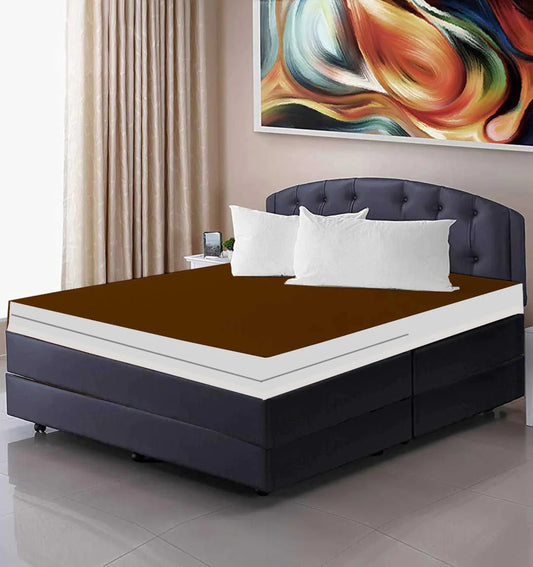 Double Sided Zipper Waterproof Mattress Cover - Brown