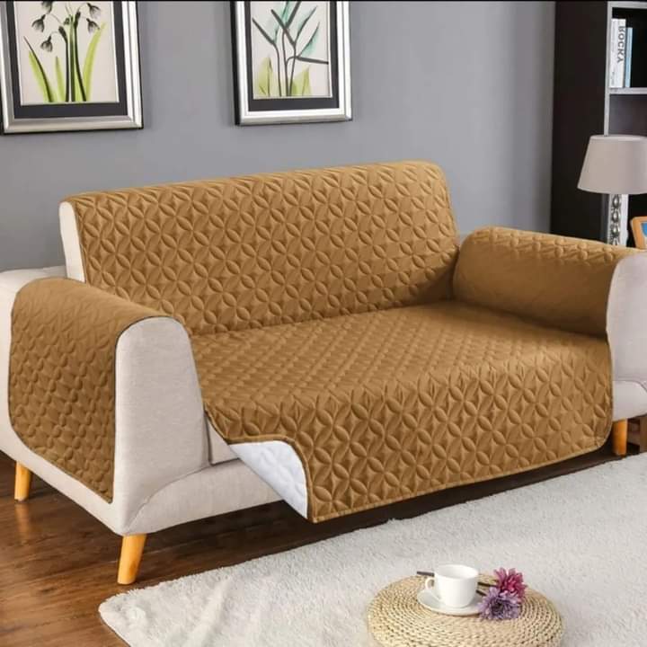 Ultrasonic Cotton Quilted Sofa Runner | copper Color | safeguard your sofa from stains, spills, pet hair, and general wear and tear