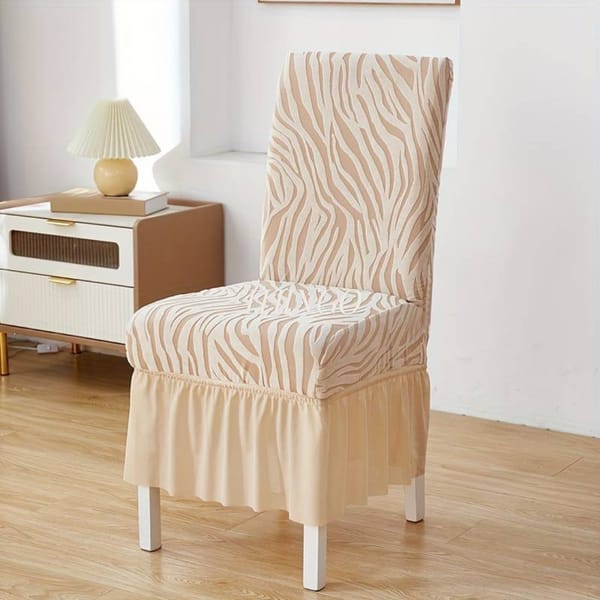 Zebra Pattern Velvet Dinning Chair Covers (skin)