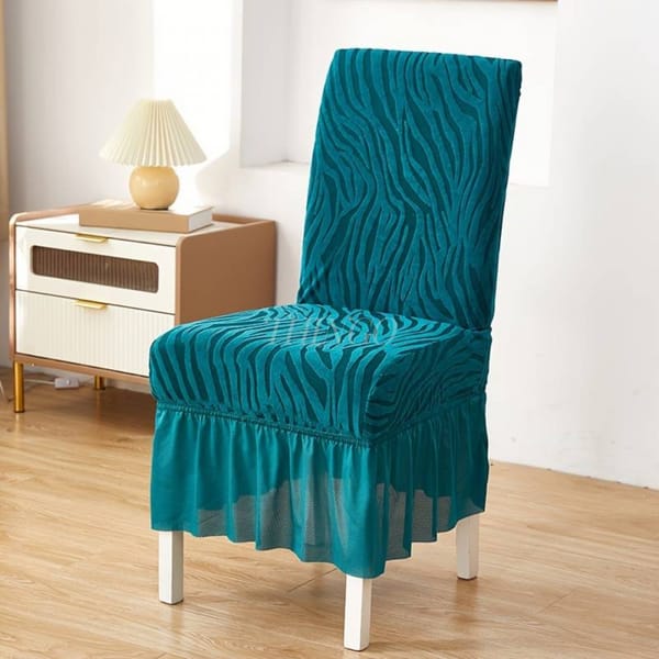 Zebra Pattern Velvet Dinning Chair Covers (zinc)