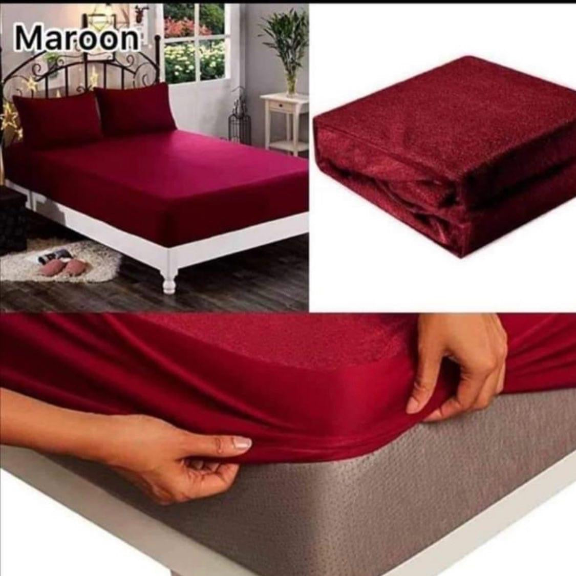 Terry Waterproof Mattress Cover - Maroon